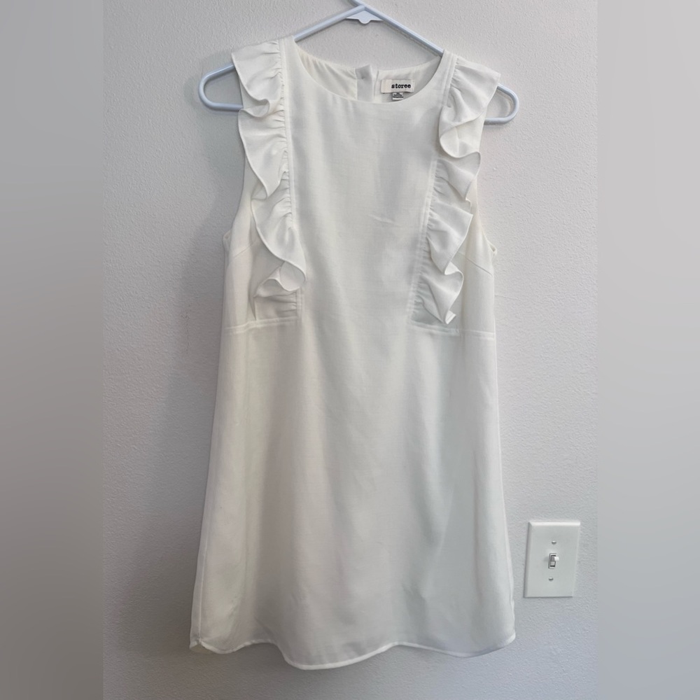 Storee White Sleeveless Dress